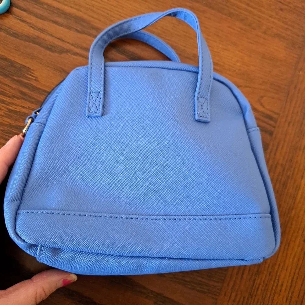 Disney Lilo & Stitch Blue Mini Satchel Handbag with 3D Ears and Hibiscus Flower